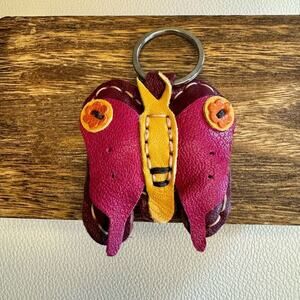 Butterfly Keychain Leather Bug Charm NEW FAST SHIP